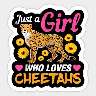 Just A Girl Who Loves Cheetahs African Savanna Zookeeper Sticker